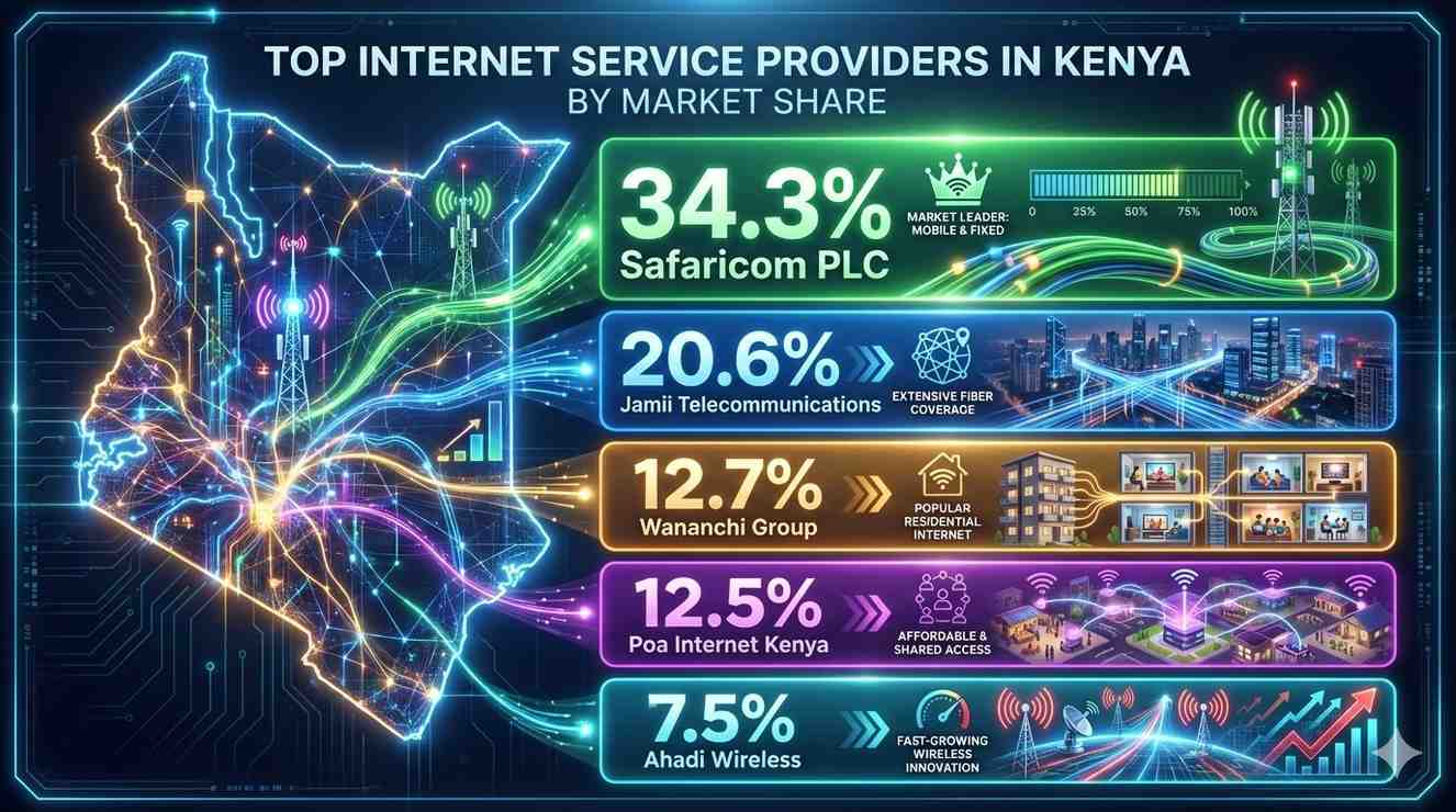 10 Top Internet Service Providers in Kenya: By Market Share