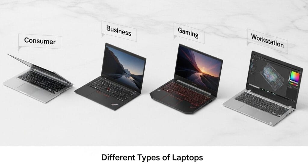 Different types of laptops