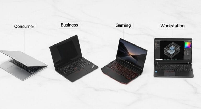 Different types of laptops
