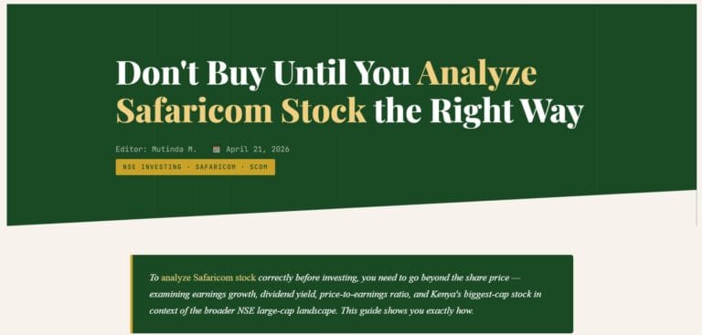 Don't Buy Until You Analyze Safaricom Stock the Right Way