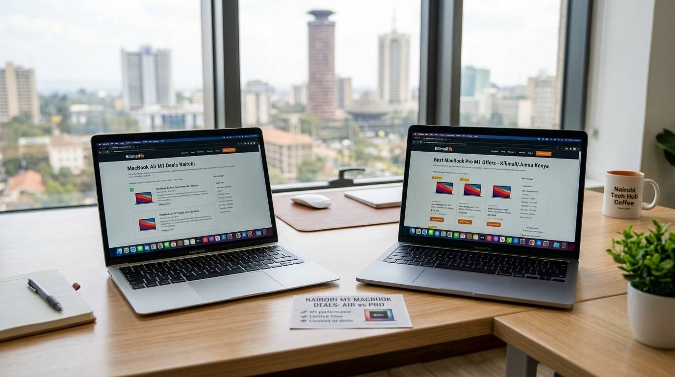 MacBook Air M1 and MacBook Pro M1 side by side — best MacBook deals in Nairobi 2025