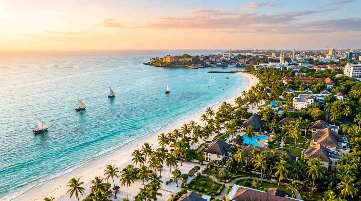 Aerial view of Mombasa Kenya