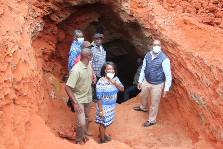Artisanal miner sorting tsavorite gemstones at a mine site in Mwatate, Taita Taveta County