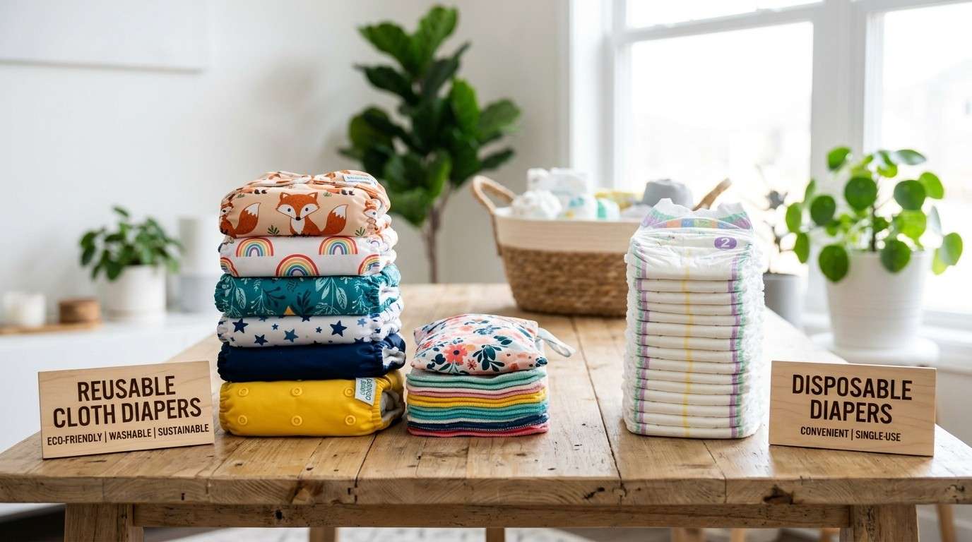 Reusable cloth diapers neatly folded — an eco-friendly alternative for Kenyan parents