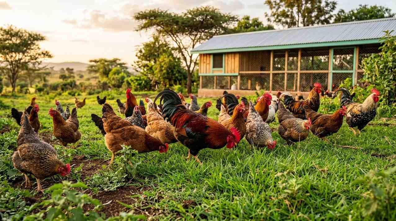 Poultry farming in Kenya — improved kienyeji chickens in a Kenyan farm