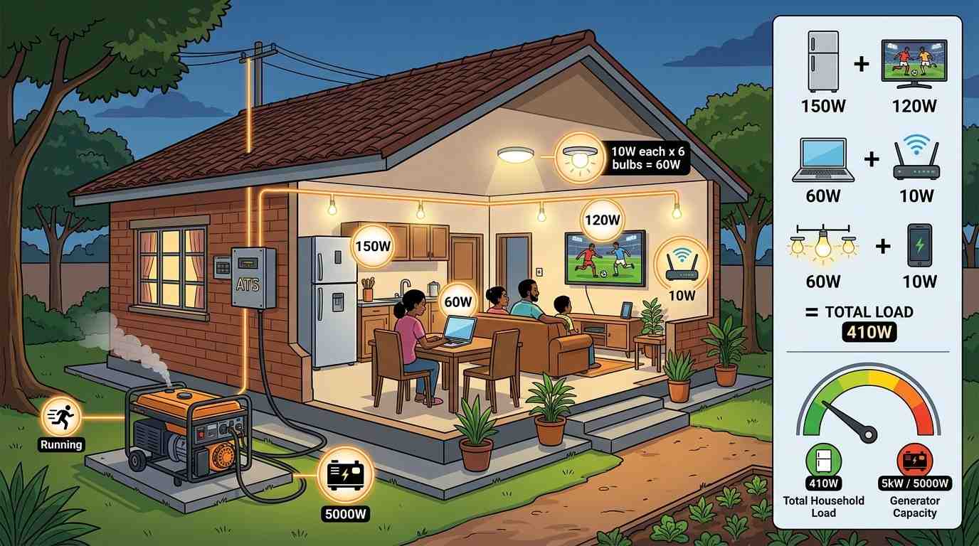  Key appliances that determine the size of a backup home generator.