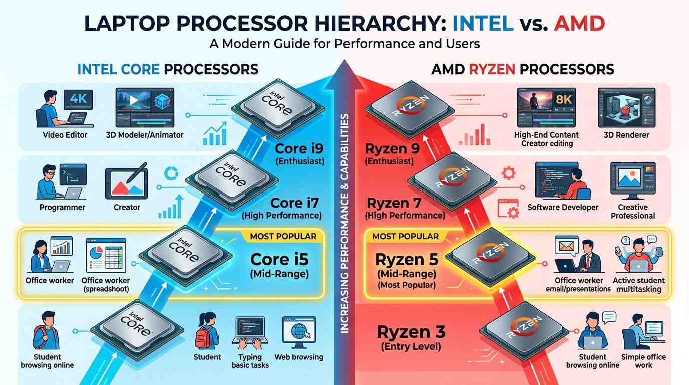 Intel Core i5 vs AMD Ryzen 5 processor comparison