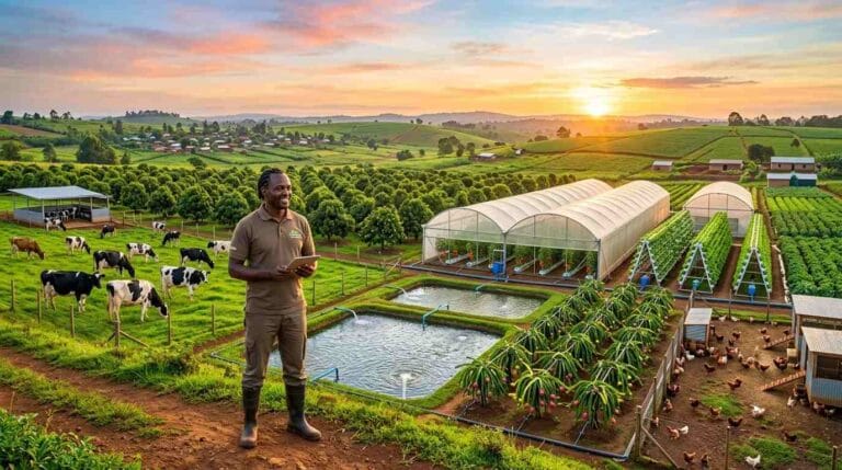 View of modern farming in Kenya