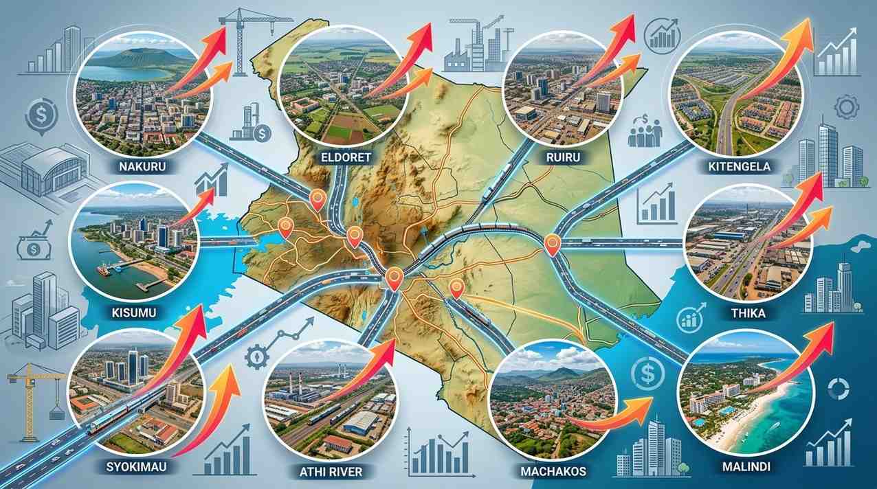 Infographic of the fastest growing towns in Kenya