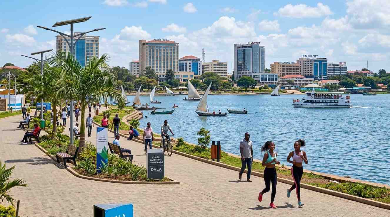 Kisumu city waterfront development on Lake Victoria, one of Kenya's fastest growing towns