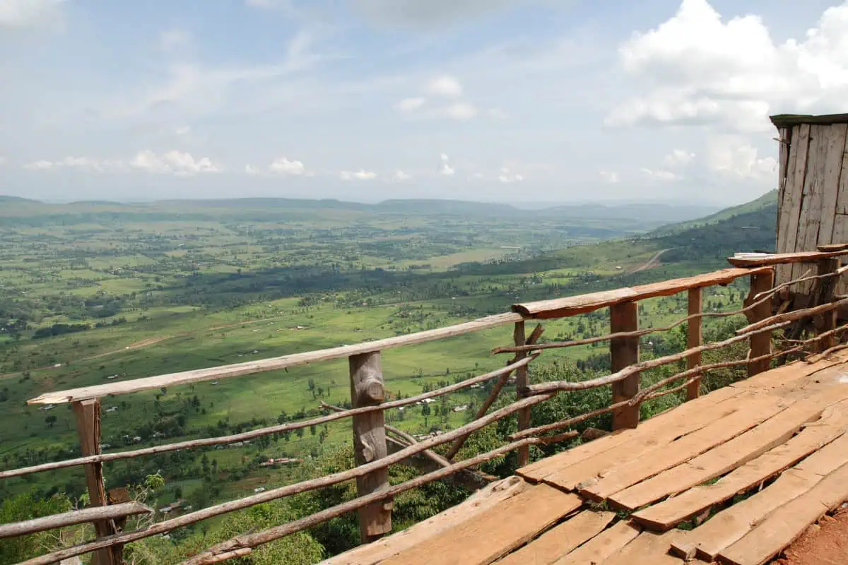 Great Rift Valley viewpoint — escarpment dropping into the valley floor, Kenya