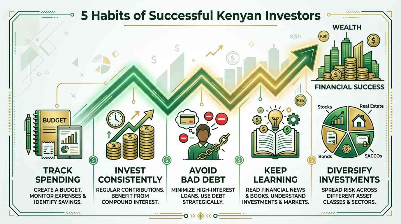 Chart showing steady growth of Kenyan investment savings over time