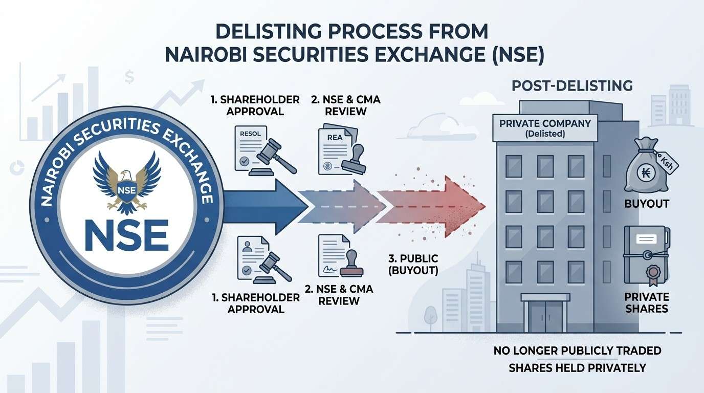 What happens when a company is delisted from the NSE - illustration