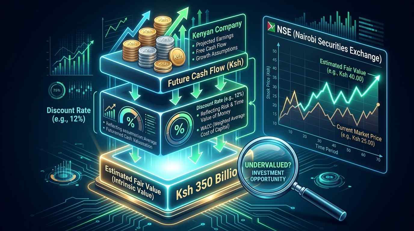 Illustration of discounted cash flow valuation model for a Kenyan listed company